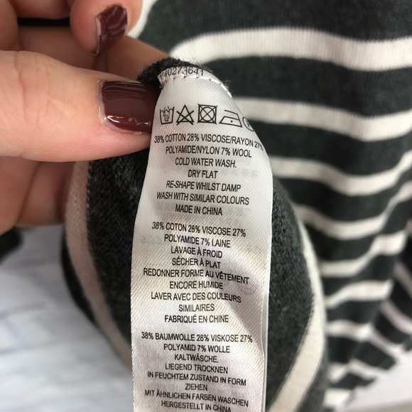 French Connection Stripe Gray Sweater Dress - Picture 8 of 8